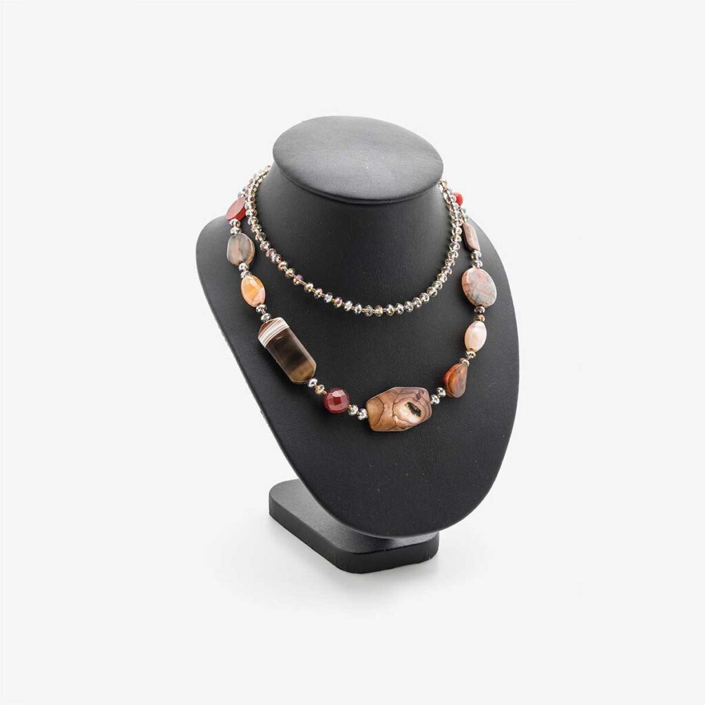 Black Onyx Beaded Silver Necklace - Imagem 2